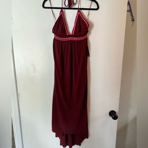 NWT BRAND NEW! Express maroon w/pink trim long summer dress, size S, comfy style
